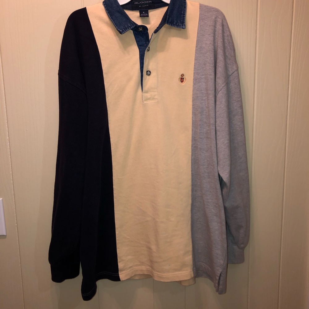 Colorblock Rugger Long Sleeve. - Picture 3 of 6